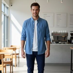 Ralph Lauren Blue Button-Up Shirt